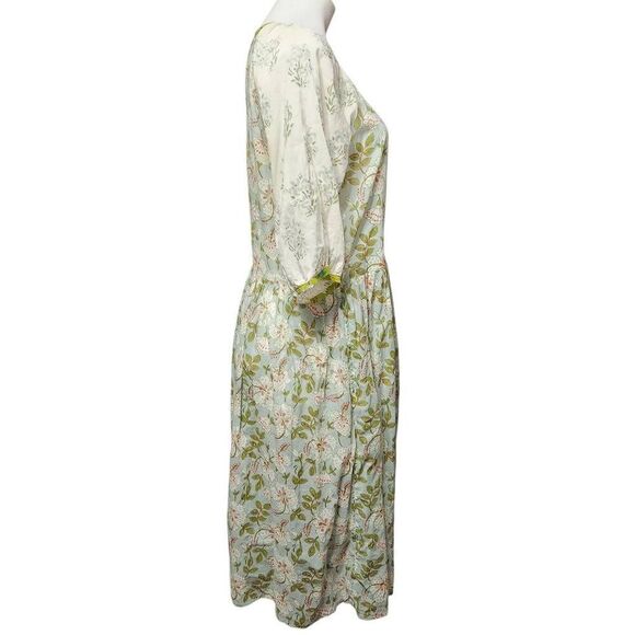 Gudrun sjodren boho midi dress floral lagenlook cottage pockets cotton small - Picture 5 of 11